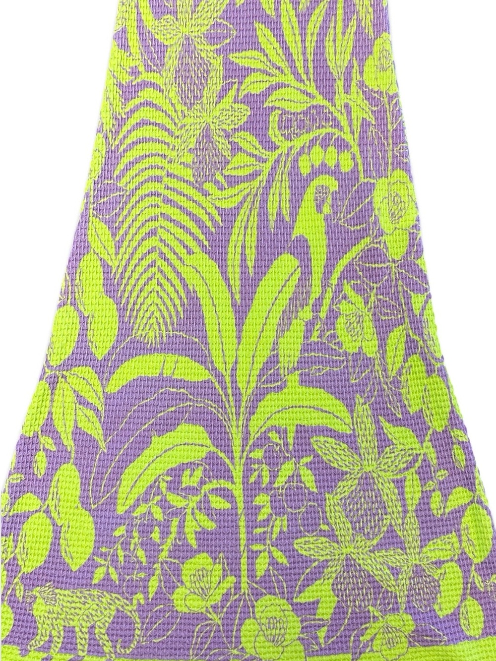 FARM Rio Women’s Neon Yellow & Lavender Floral Knit Dress - Picture 4 of 8